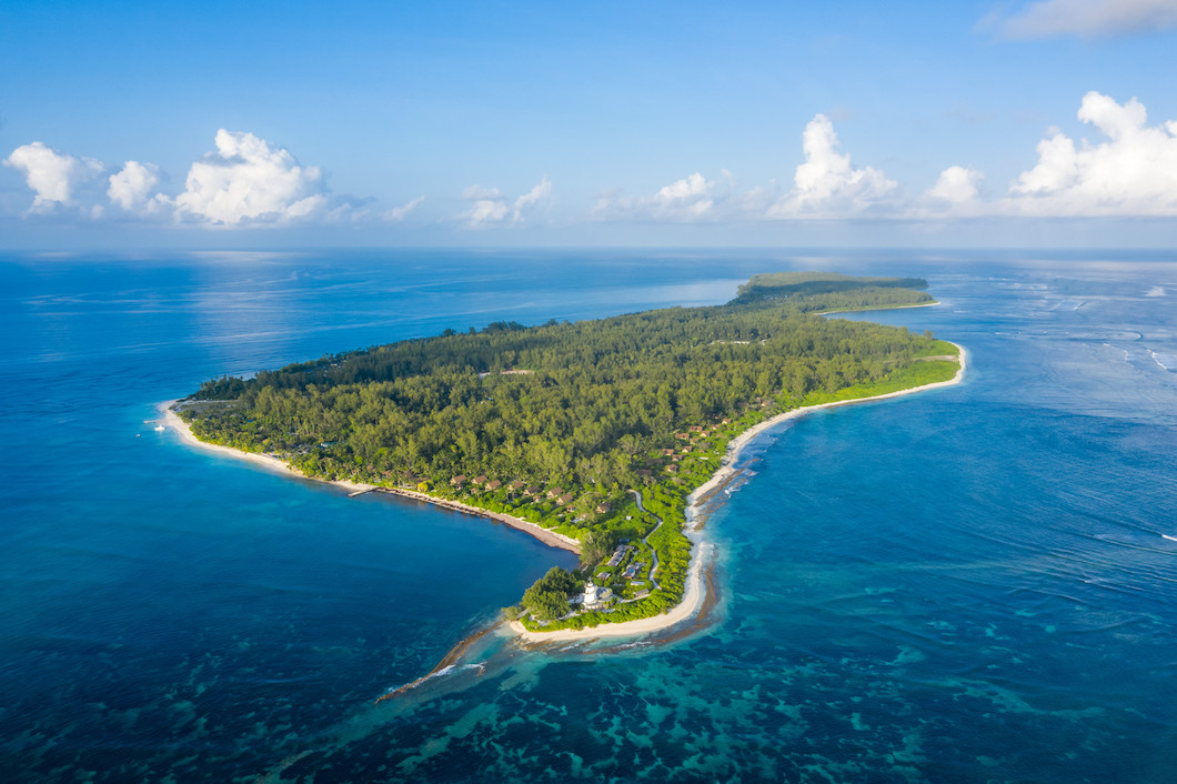 Aerial view of four seasons desroches island