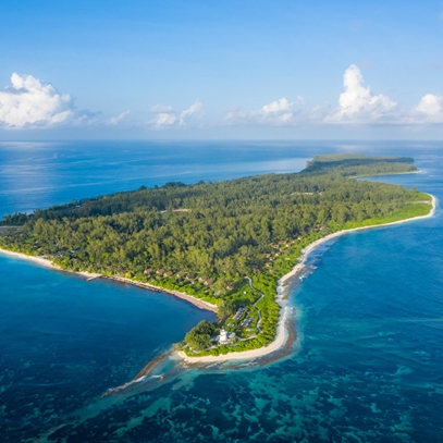 Aerial view of four seasons desroches island