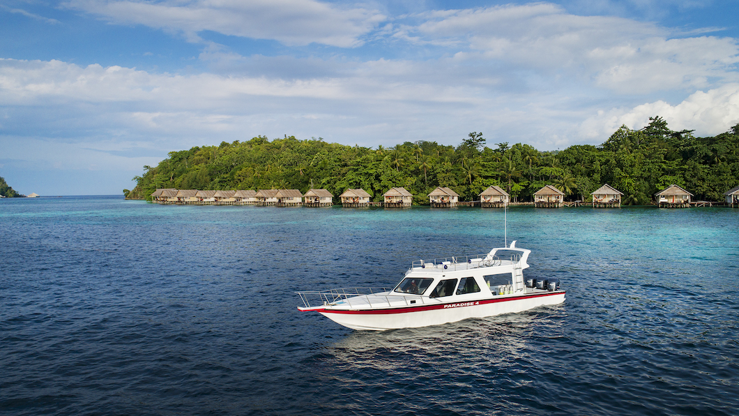 A dive boat at papua paradise